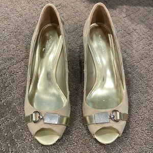 Coach metallic wedges